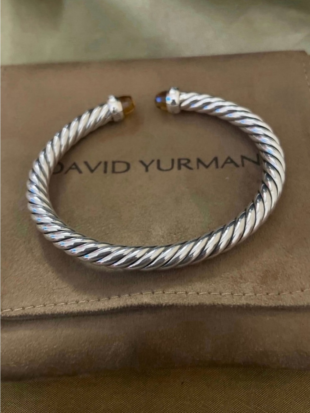David Yurman Flex Bracelet citrine Diamonds 6MM Medium - Picture 7 of 9